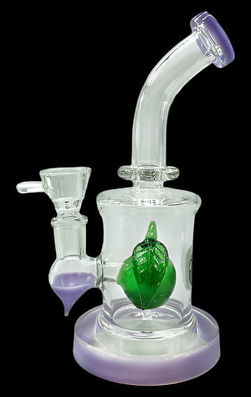 Close-up of the Glass Mango Percolator Bong showcasing intricate glass detailing.
