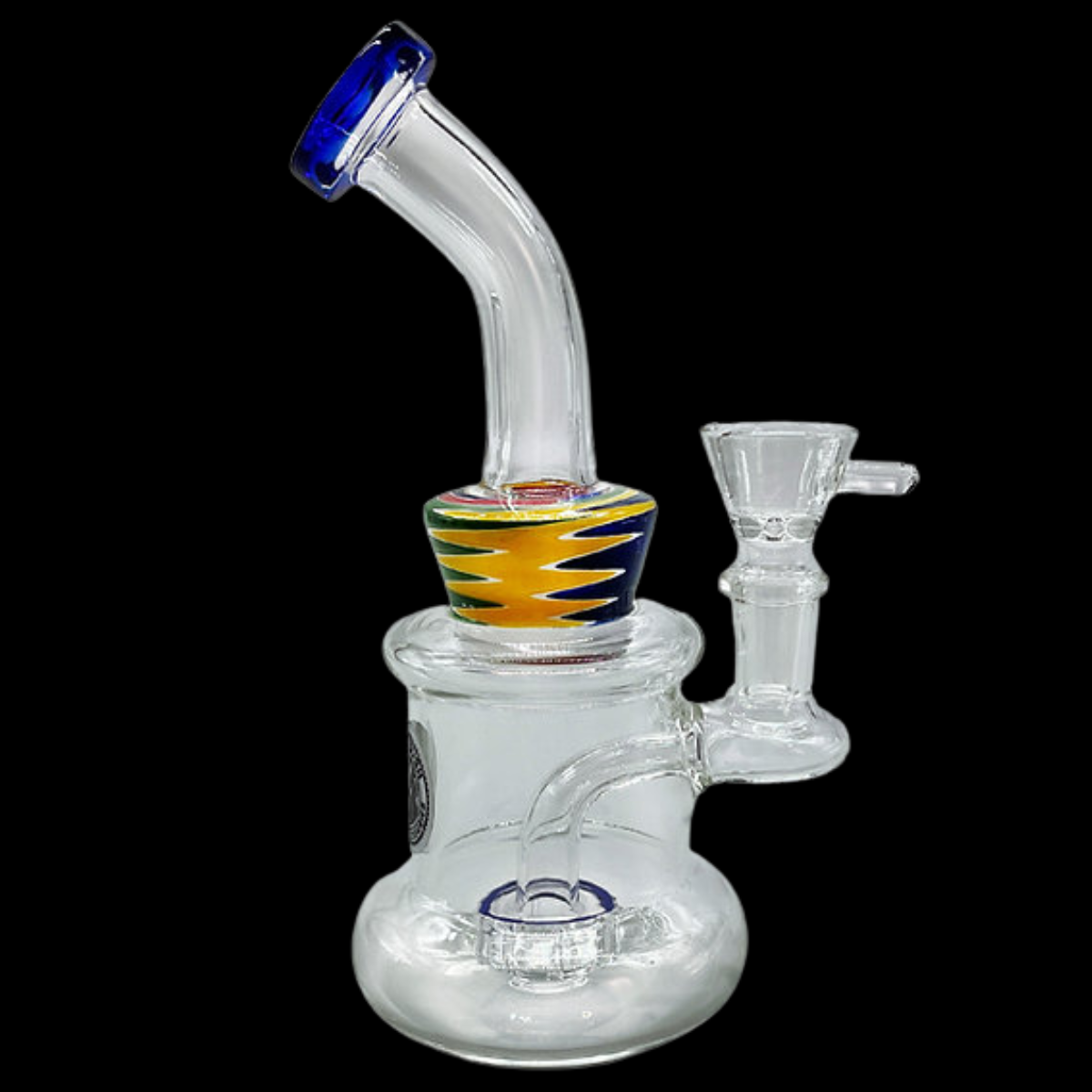 Glass Percolator Bong 801 displayed with its wide, stable base.