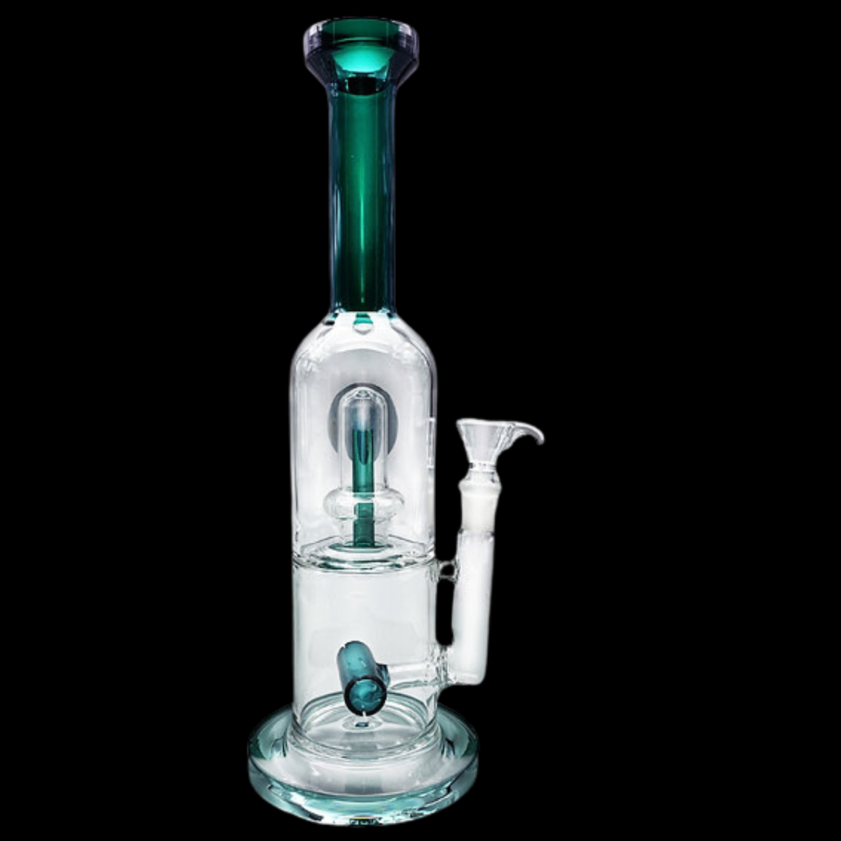 Glass Percolator Double Chamber Bong displayed on a stable base.
