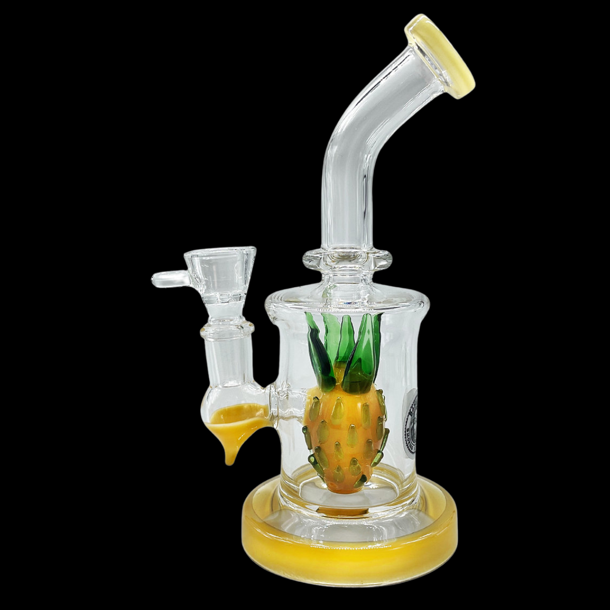 Glass Pineapple Percolator Bong with intricate detailing and vibrant pineapple-inspired design.