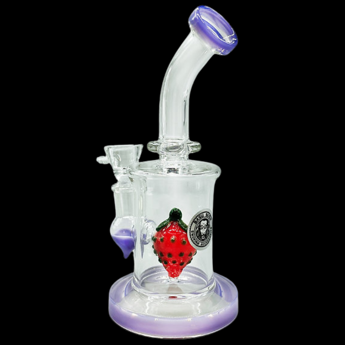 Close-up of the strawberry percolator for advanced smoke filtration.
