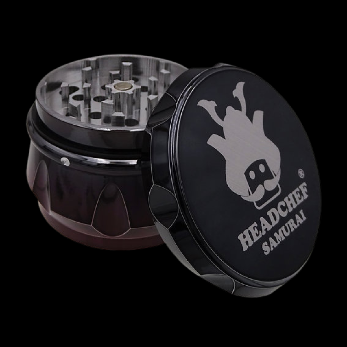 Headchef Samurai Grinder with sharp teeth and magnetic lid