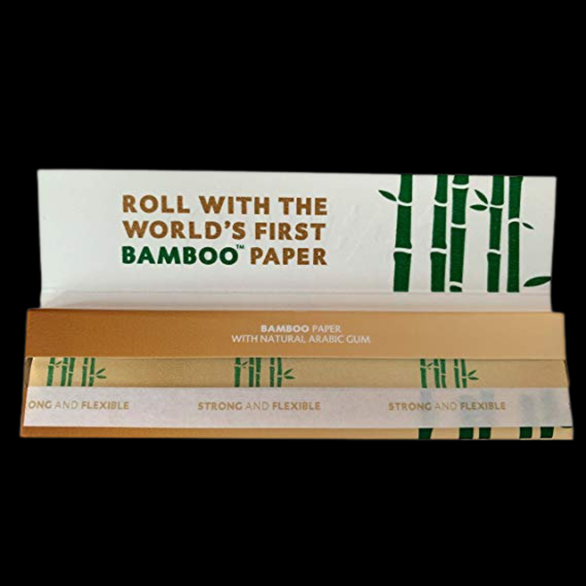 Close-up of Rizla Bamboo papers highlighting unbleached and natural texture.
