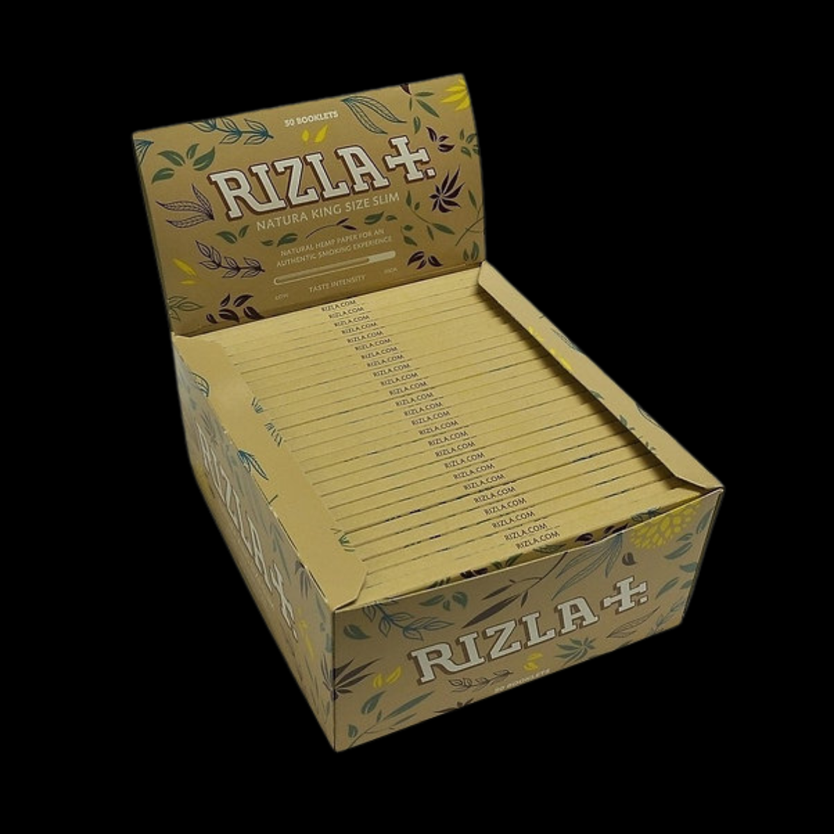 Rizla Natura Hemp Kingsize Slim Rolling Papers booklet showcasing eco-friendly packaging.
