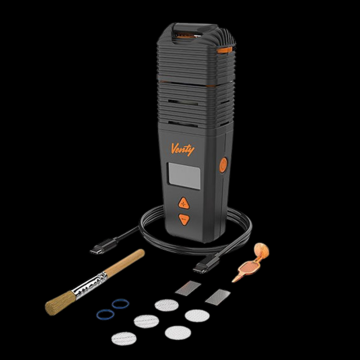 Close-up of the Venty Vaporizer’s temperature controls and interface