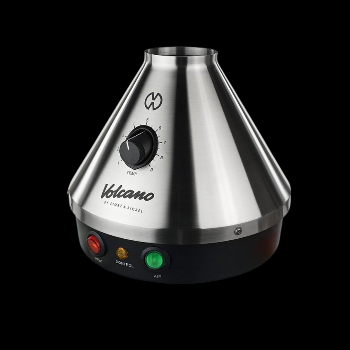 Classic Volcano Vaporiser displaying its iconic design and control knob.
